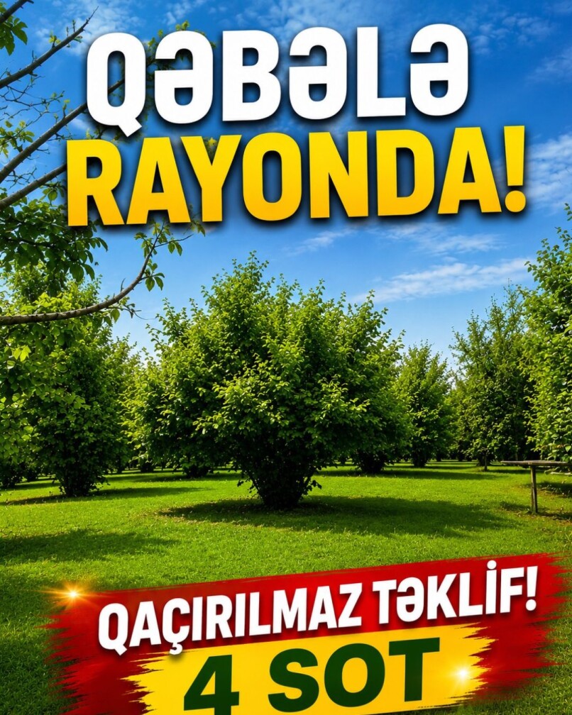 Satılır torpaq sahəsi 4 sot,  Qəbələ-1