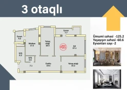 Satılır yeni tikili 3 otaqlı 125 m², İnşaatçılar m.-2