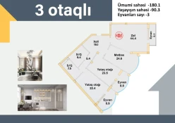 Satılır yeni tikili 3 otaqlı 115 m², İnşaatçılar m.-6 Satılır yeni tikili 3 otaqlı 115 m², İnşaatçılar m.-6