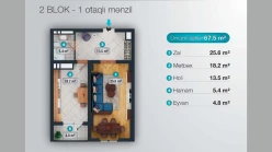 Satılır yeni tikili 2 otaqlı 68 m², Nəsimi r.-4