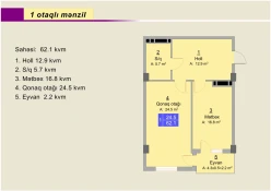 Satılır yeni tikili 2 otaqlı 71 m²,  Saray-9