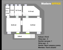 İcarə ofis 4 otaqlı 81 m², İçəri Şəhər m.-11